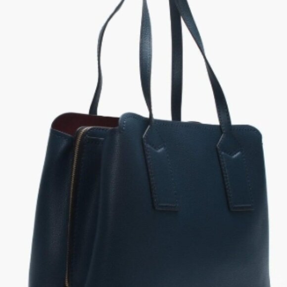 Marc Jacobs The Editor LARGE Leather Tote Crossbody Bag Navy - Picture 2 of 9